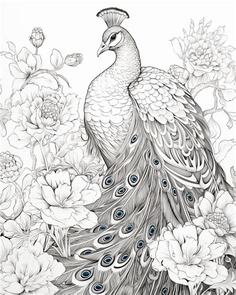 Advanced Peacock Coloring Pages For Adults