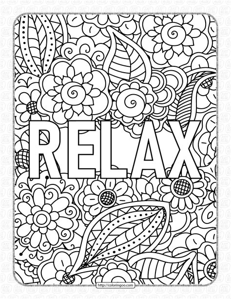 Advanced Relaxation: Adult Coloring Pages For All Ages