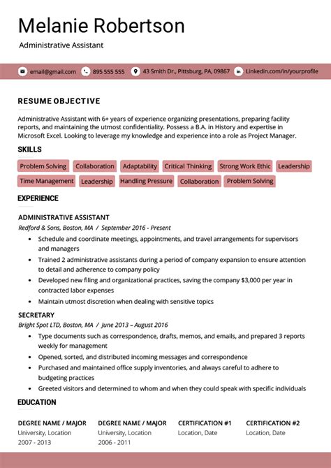 Advanced Resume Templates Resume Genius