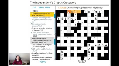Screenshot of a cryptic NYT crossword puzzle