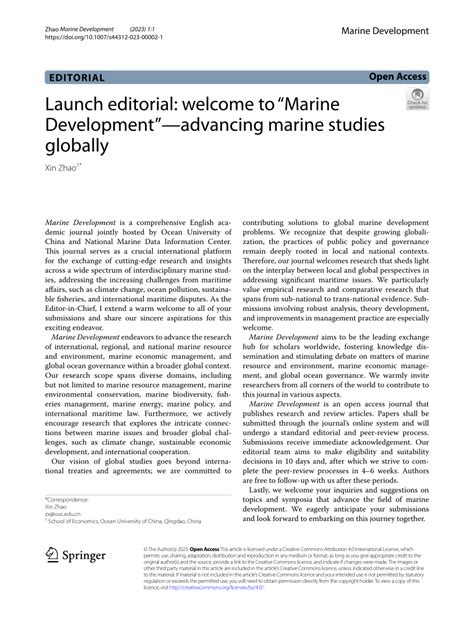 Advancing Marine Research and Development