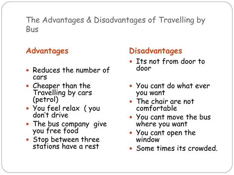 Advantages Of Bus Travel