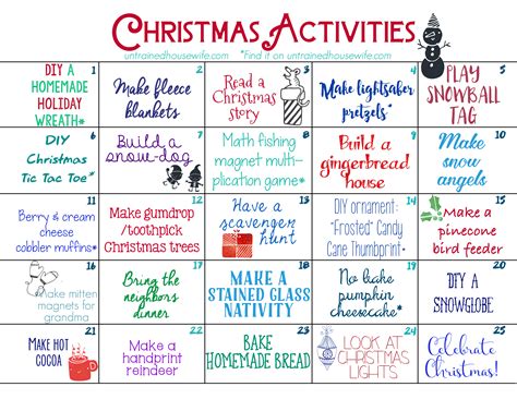 Advent Activity Calendar Ideas