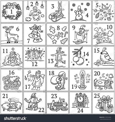 Advent Calendar Coloring Page