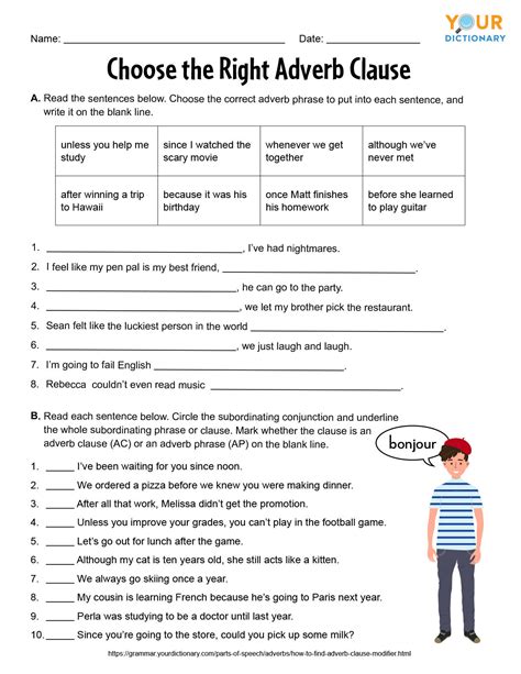 Adverb Clause Worksheet With Answers For Students In 2023