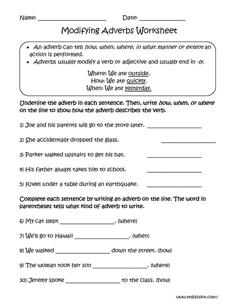All About Adverbs Worksheets 99Worksheets