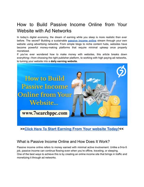 Advertising Networks: The Passive Income Stream