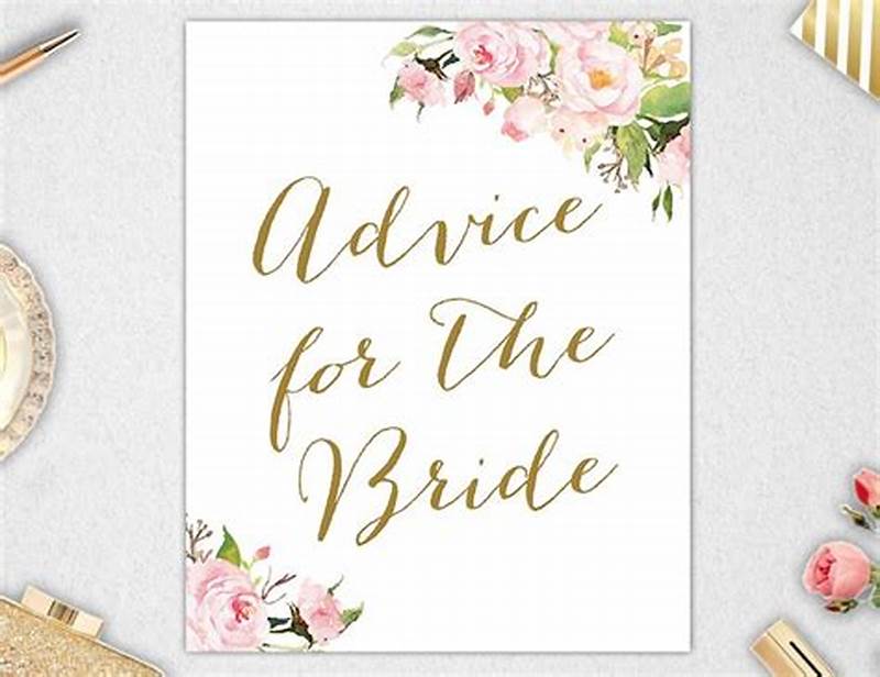 Advice For The Bride Sign Printable
