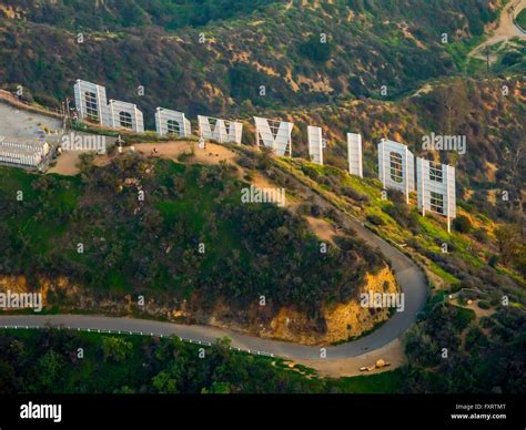 Aerial view of Hollywood Sign