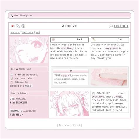 Aesthetic Carrd Templates Free Download