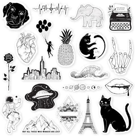 Aesthetic Printable Black And White Stickers