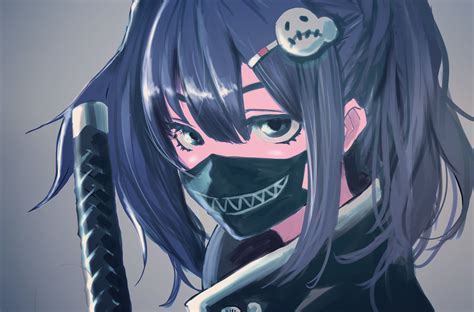 Aesthetics of Anime Wallpaper Girl Cute with Mask