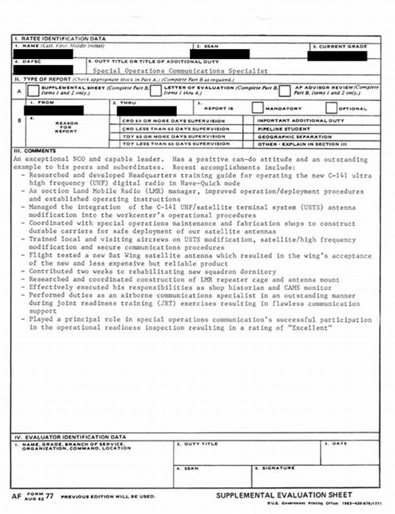 Af Form 1206 Example