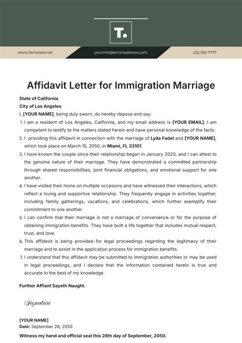 Expert Tips and Examples: How to Draft an Effective Affidavit Letter for Immigration Marriage