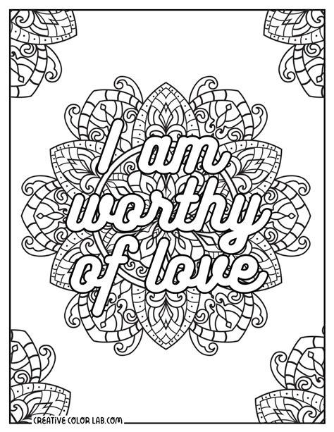Affirmation Coloring Pages