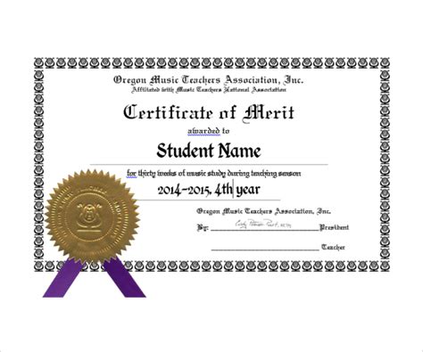 FREE 15+ Sample Merit Certificate Templates in PDF MS Word AI PSD