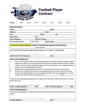 Afl Player Contract Template