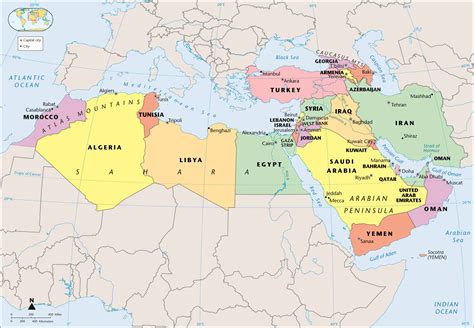 Africa And The Middle East Map