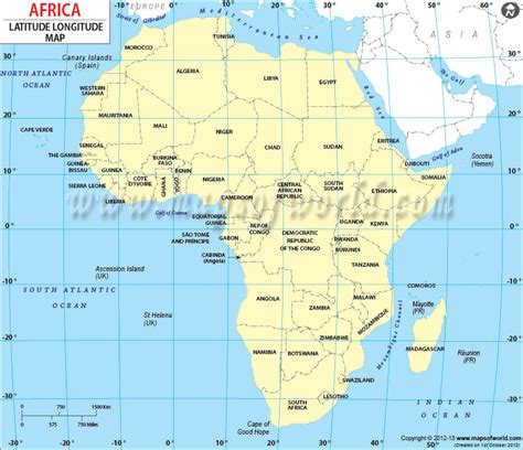 Africa Latitude And Longitude Map