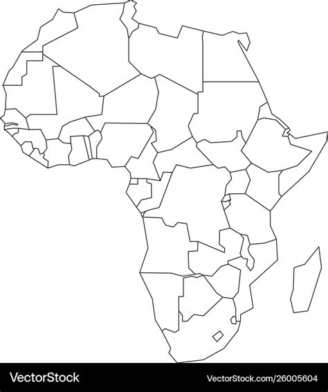 Detailed map of africa continent in black Vector Image