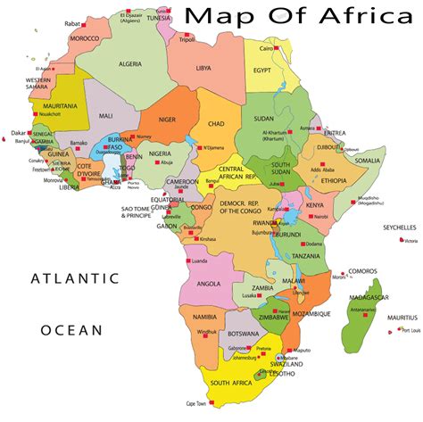 4 Free Africa Political Map with Countries in PDF