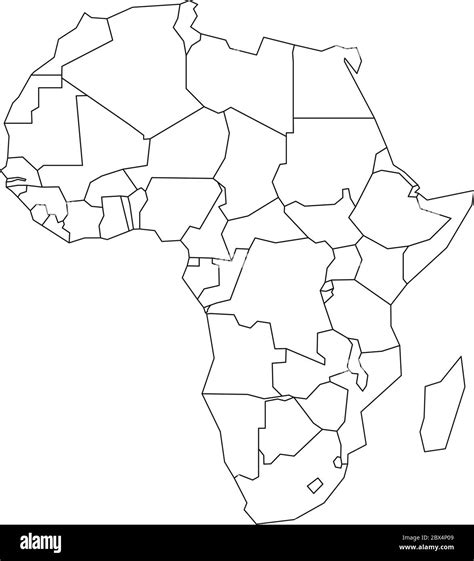 Detailed Map of Africa Continent in Black Silhouette 551221 Vector Art