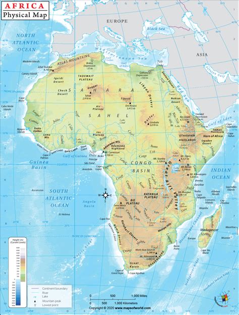 Physical Map Of Africa