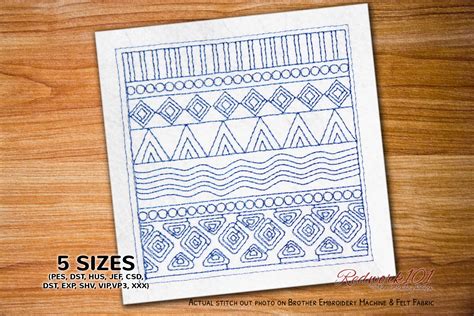 African Design Pattern Lineart Embroidery