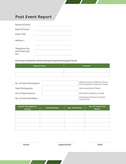 After Event Report Template (7) PROFESSIONAL TEMPLATES Report