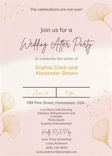 After Party Invitation Templates