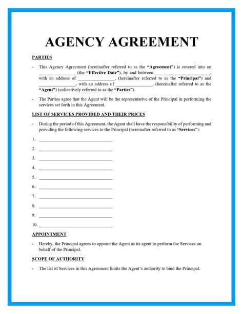 50 Free Agency Agreement Templates (MS Word) ᐅ TemplateLab