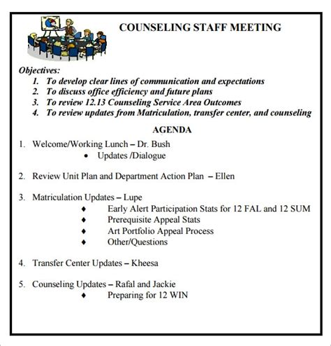 FREE 4+ Staff Meeting Agenda Samples in PDF