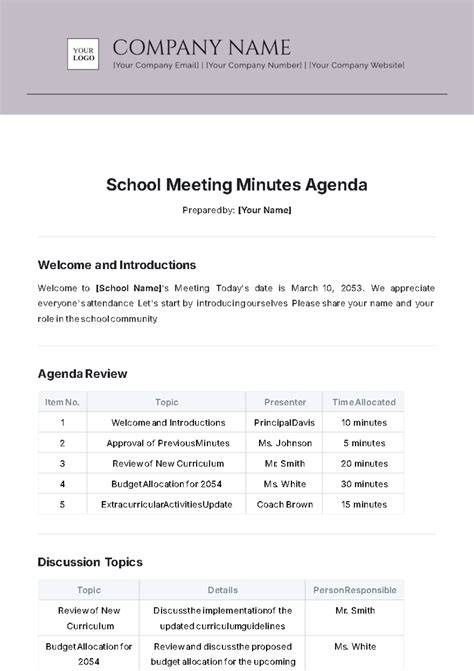 FREE 41+ Sample Agenda Templates in PDF MS Word