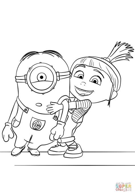 Desenho de Gru, Lucy e os Minions para colorir Tudodesenhos
