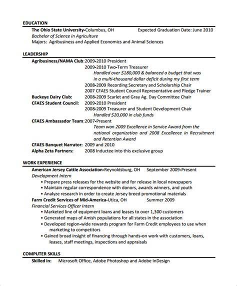 Agriculture Resume Sample