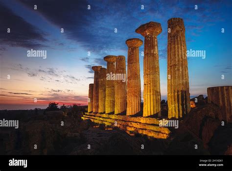 Agrigento temple at sunset