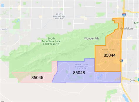 Ahwatukee Arizona Zip Code Map Lake Livingston State Park Map