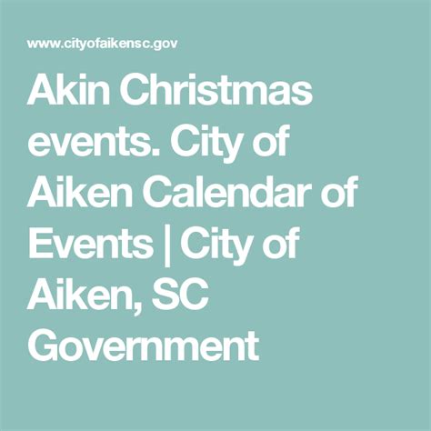 Aiken Calendar Of Events
