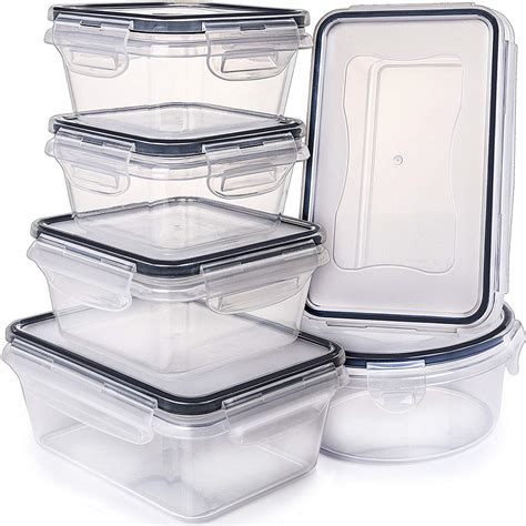 4 Pack Twist and Lock Airtight Premium Food Storage Containers Clear