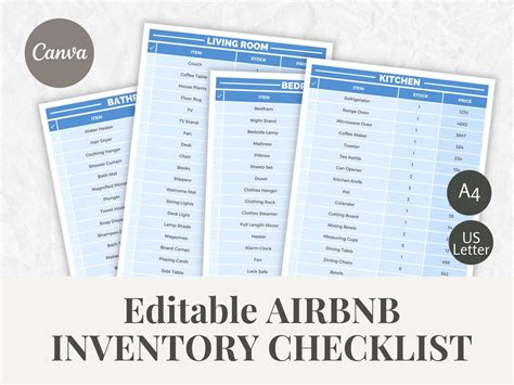 Airbnb Inventory Checklist Template