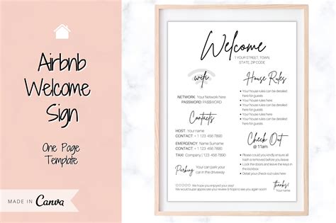 Airbnb Welcome Sign Template Free