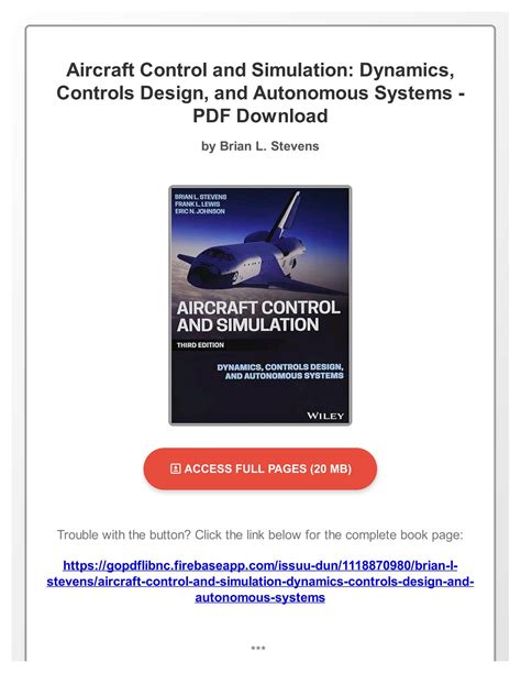Aircraft Control And Simulation: Dynamics Controls Design And Autonomous Systems