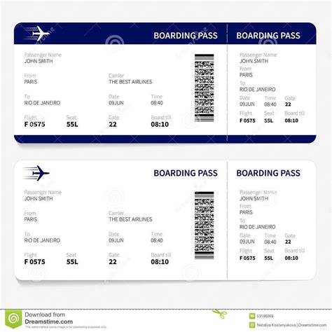 Airline Ticket Template Free
