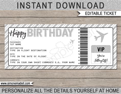 Airline Ticket Gift Template