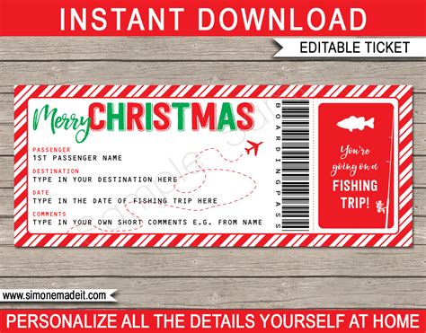 Airline Ticket Template For Gift