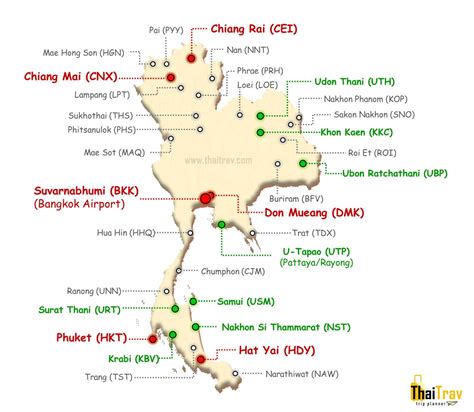 Map Of Thailand With Airports Maps of the World