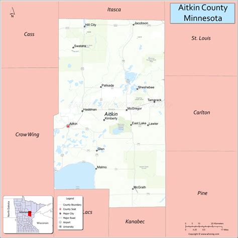 Satellite 3D Map of Aitkin County