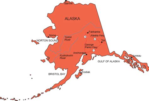 Alaska Road Map AK Road Map Alaska Highway Map