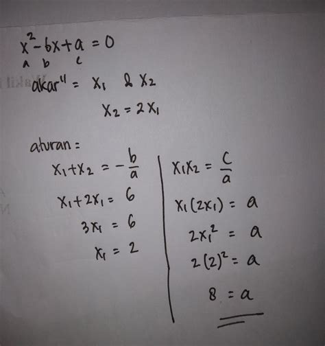 Akar-Akar dari Persamaan Kuadrat x2 + 3x + 2 = 0 Adalah…