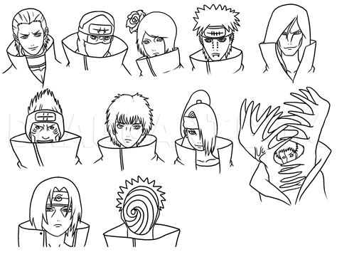 Akatsuki Naruto Characters Easy Drawing